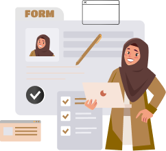 Person holding documents next to an Emirates visa application form